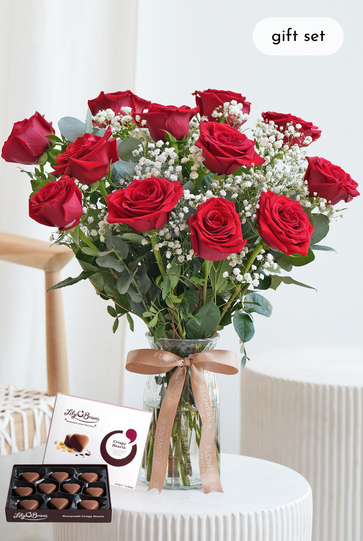 Valentine 12 Luxury Red Roses - Vase