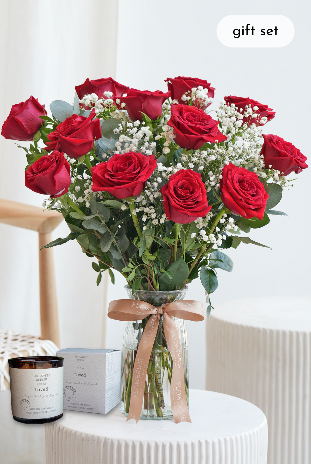 Valentine 12 Luxury Red Roses - Vase