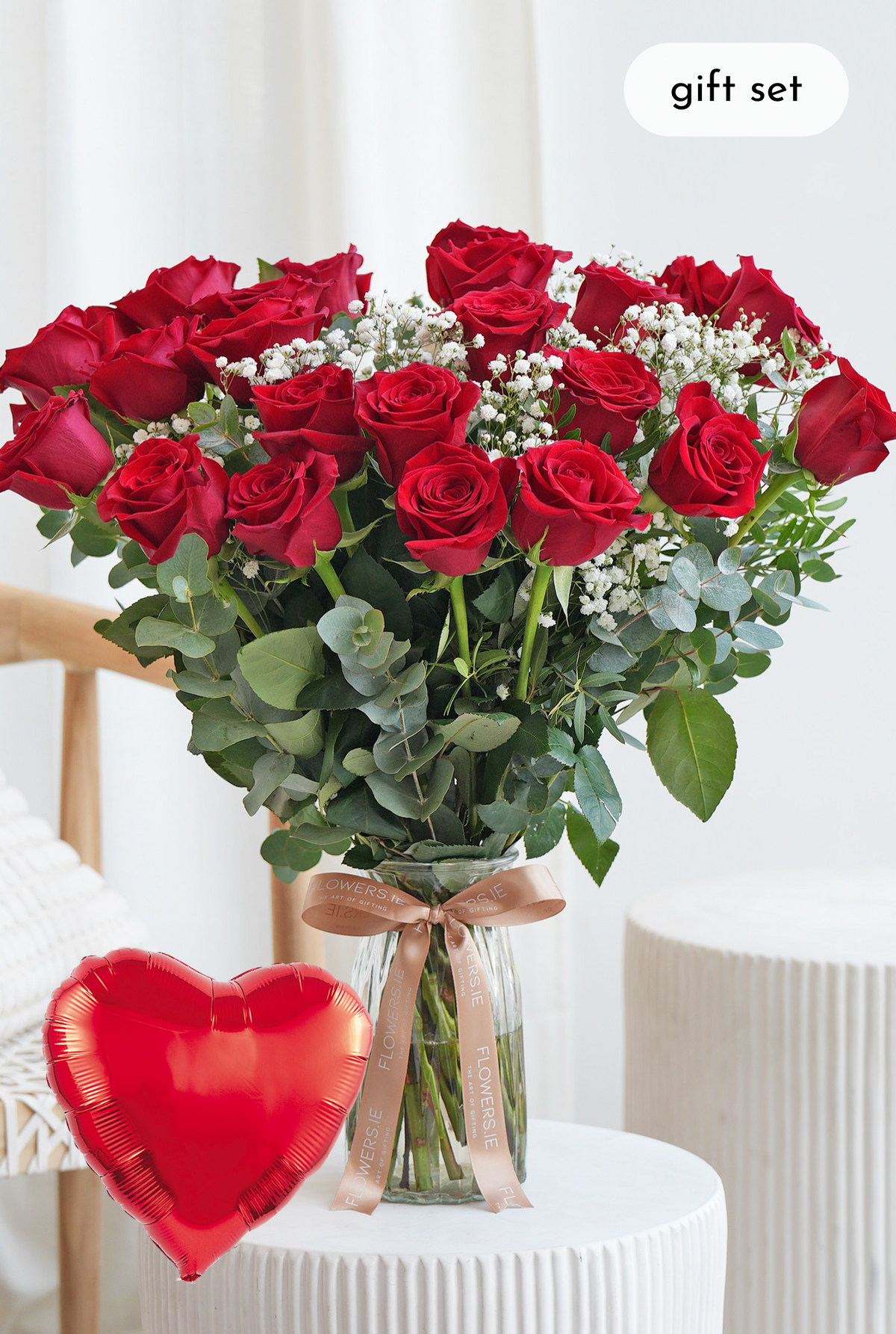 Valentine 24 Luxury Red Roses - Vase