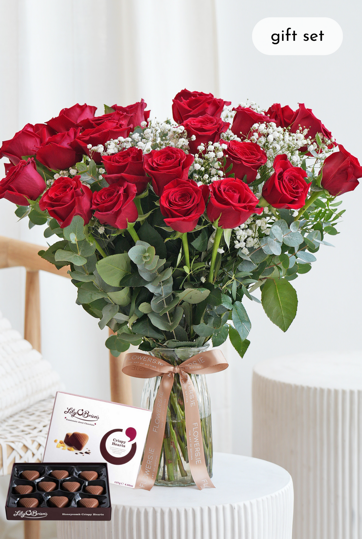 Valentine 24 Luxury Red Roses - Vase