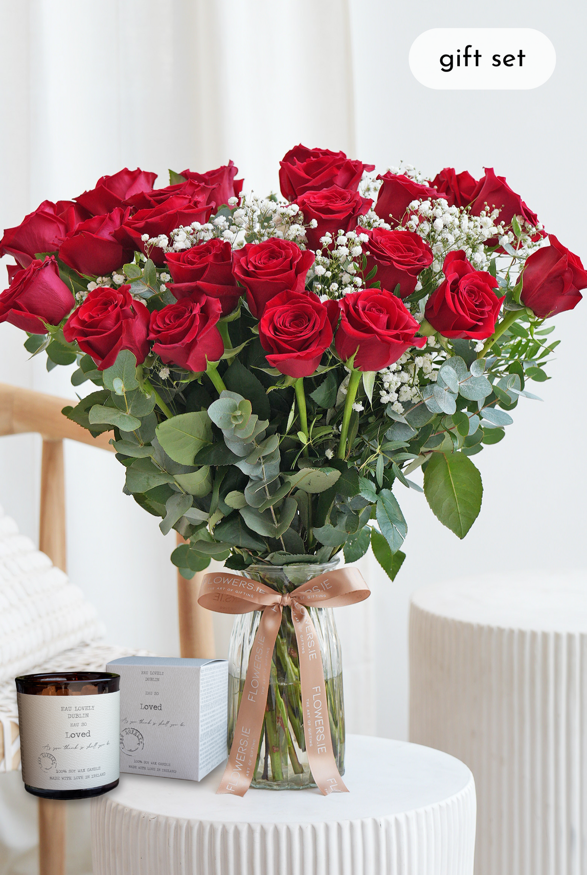 Valentine 24 Luxury Red Roses - Vase