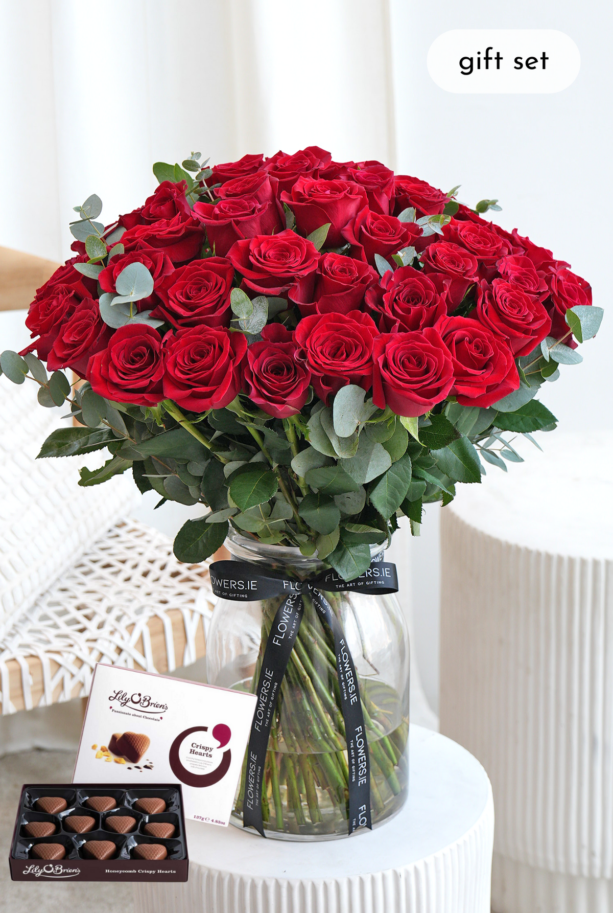 Valentine 50 Red Roses Supreme - Vase