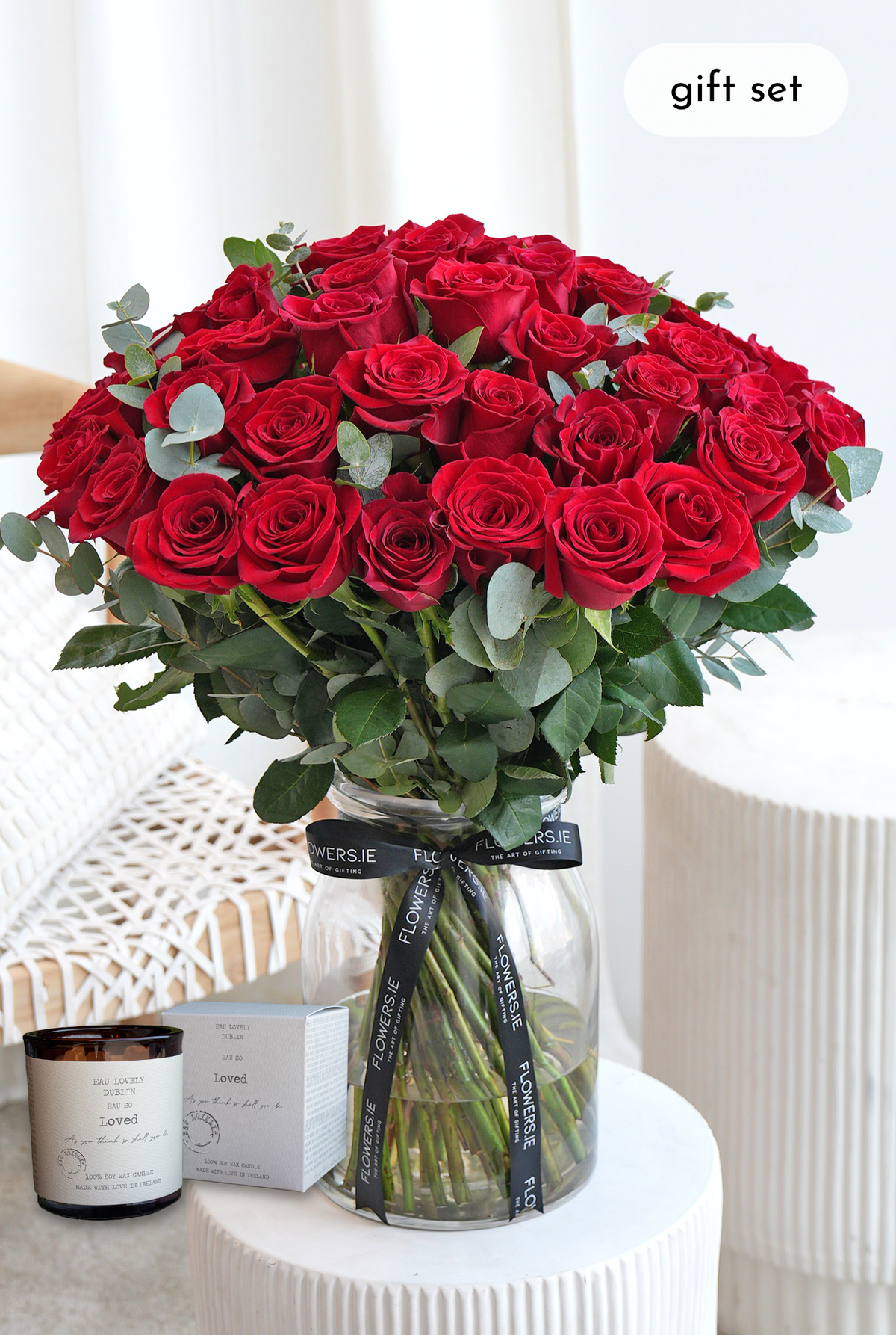 Valentine 50 Red Roses Supreme - Vase