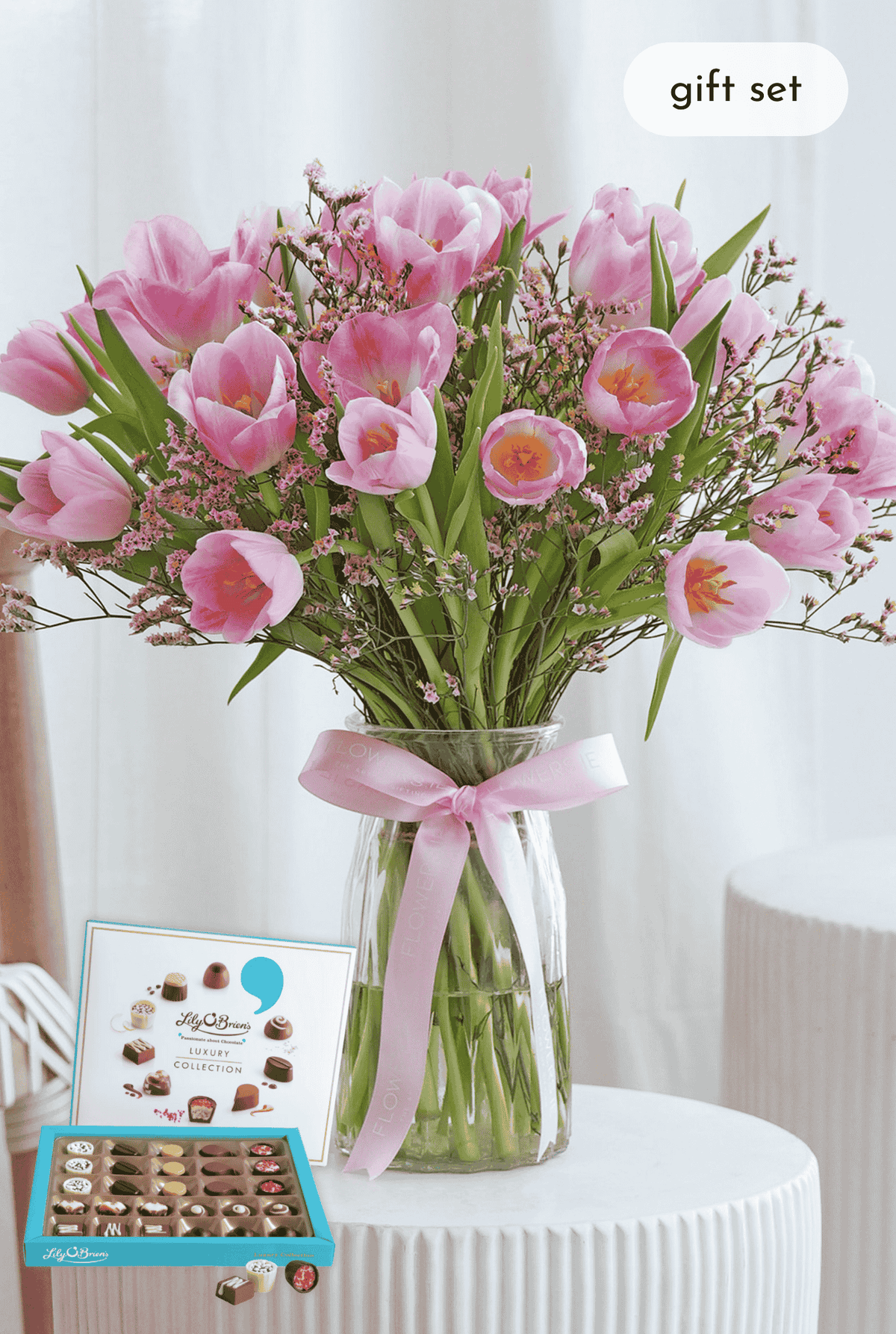 Women's Day Luxury Pink Tulips - Vase