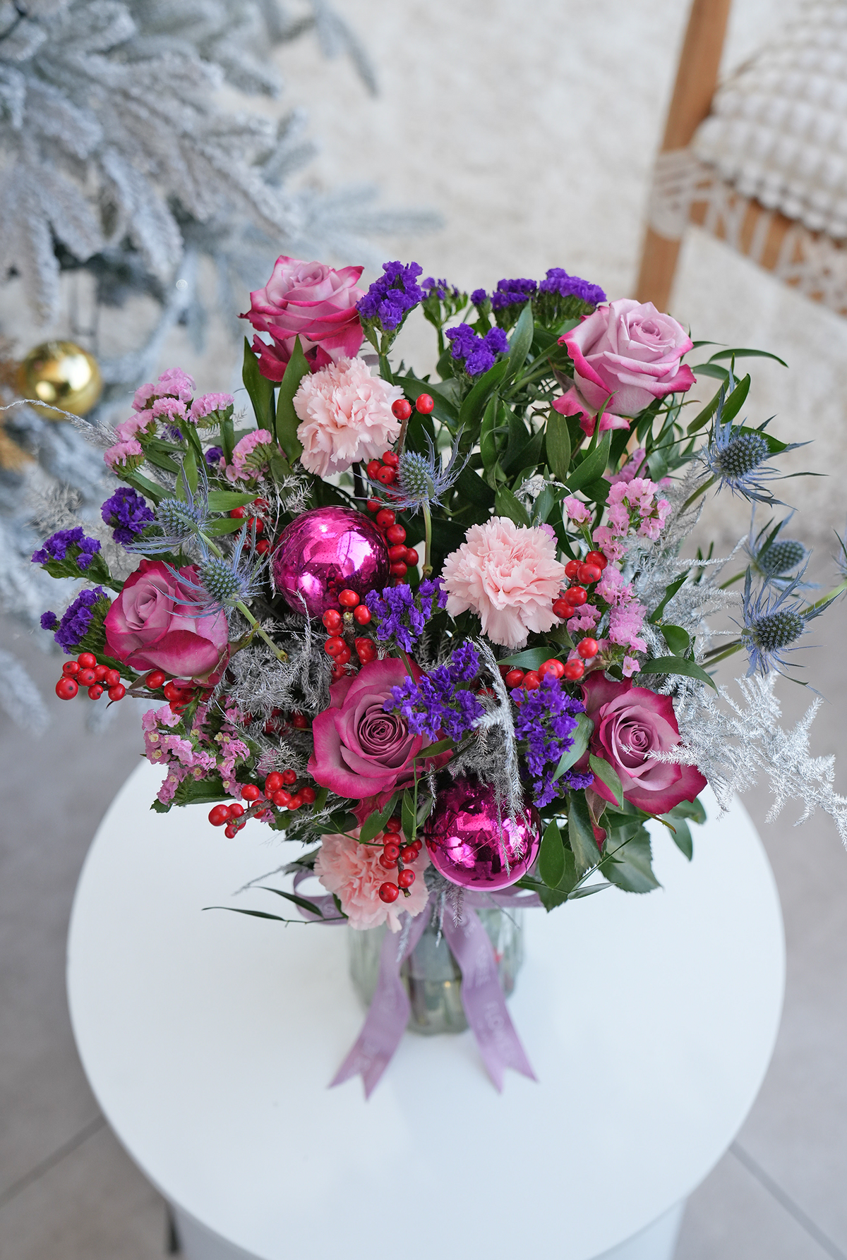 Birthday Lavender Floral Christmas - Vase