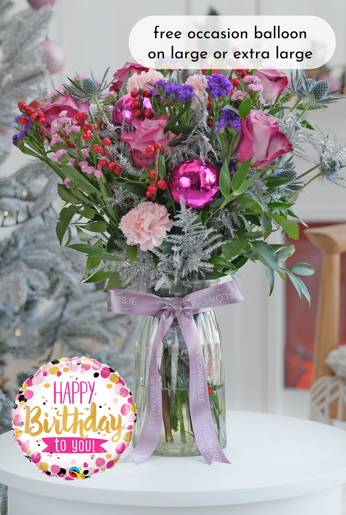 Birthday Lavender Floral Christmas - Vase