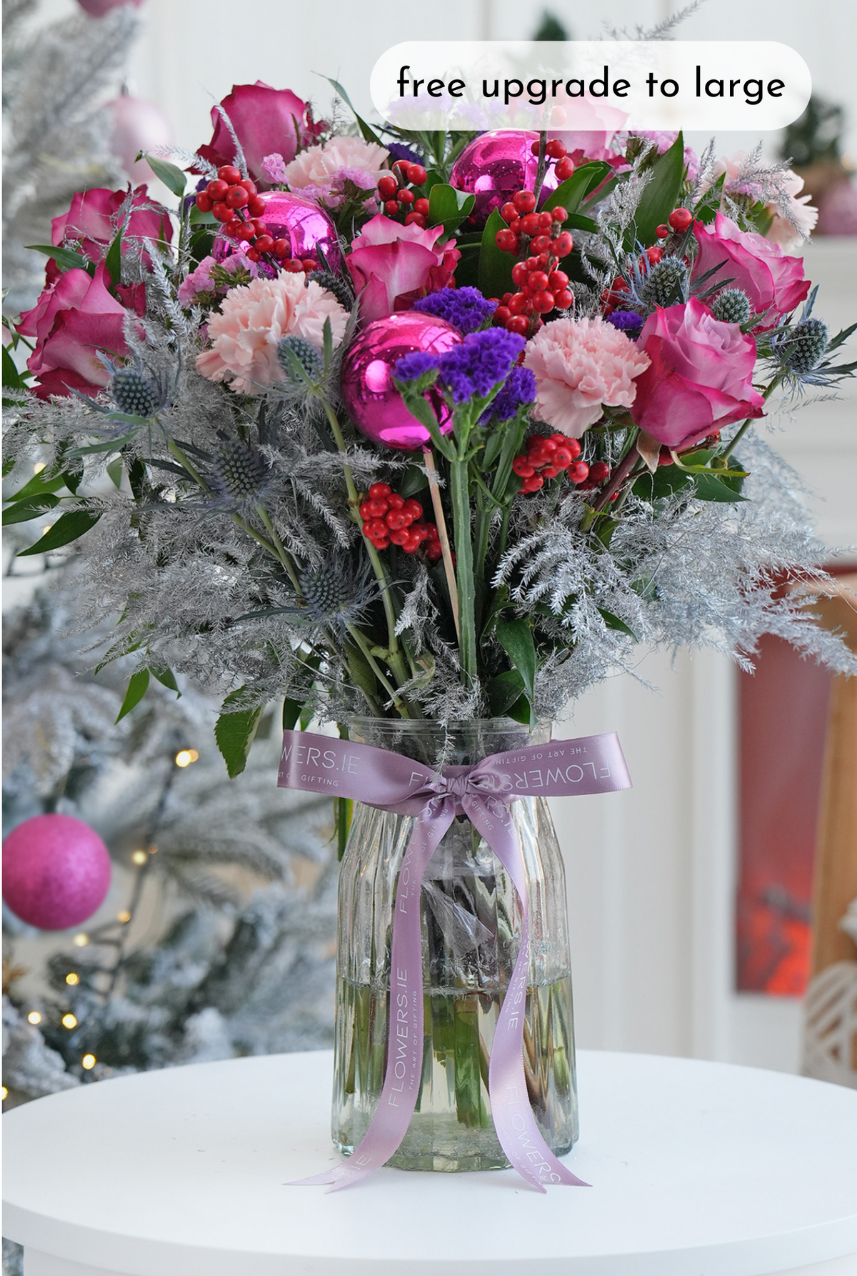 Lavender Floral Christmas Vase