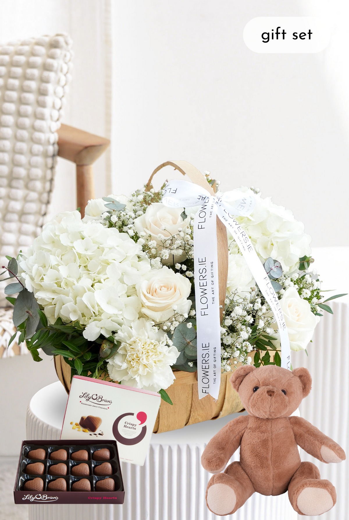 New Baby Perfect White - Basket Gift Set