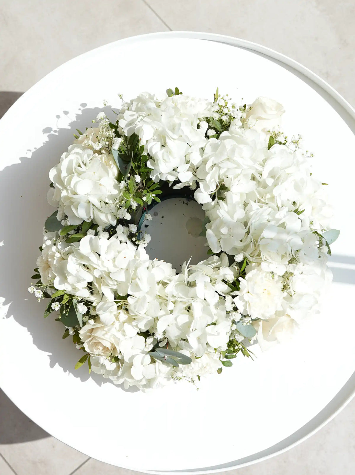 Perfect White Funeral Wreath