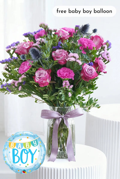 Baby Boy Lavender Floral - Vase