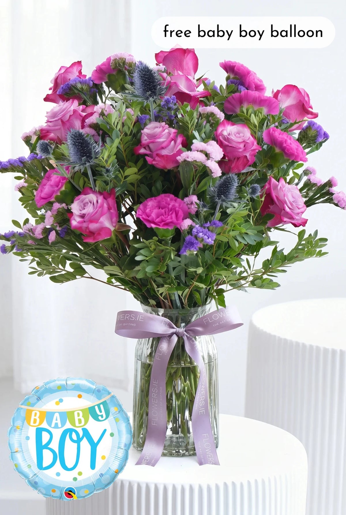 Baby Boy Lavender Floral - Vase
