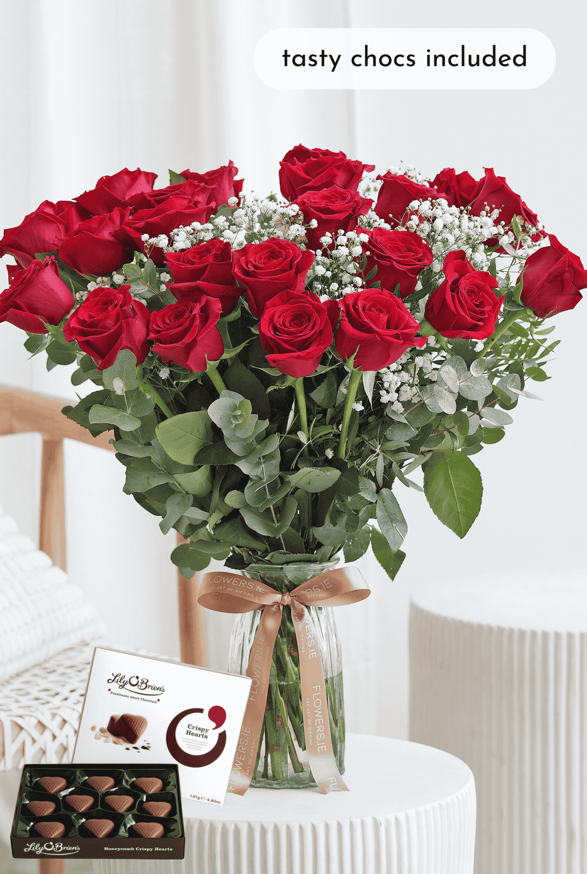 Valentine 24 Luxury Red Roses - Vase
