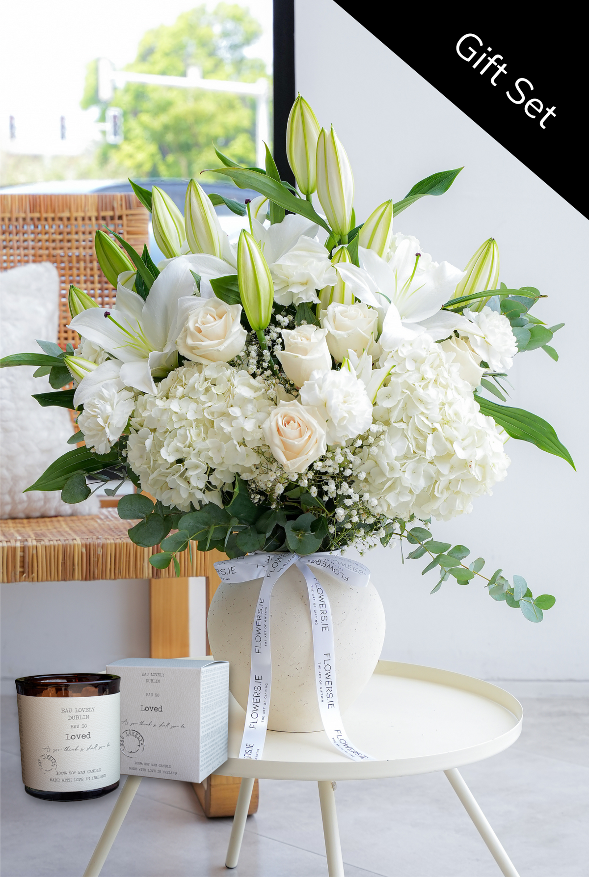 Wonderfully White in a Ceramic Vase Gift Set