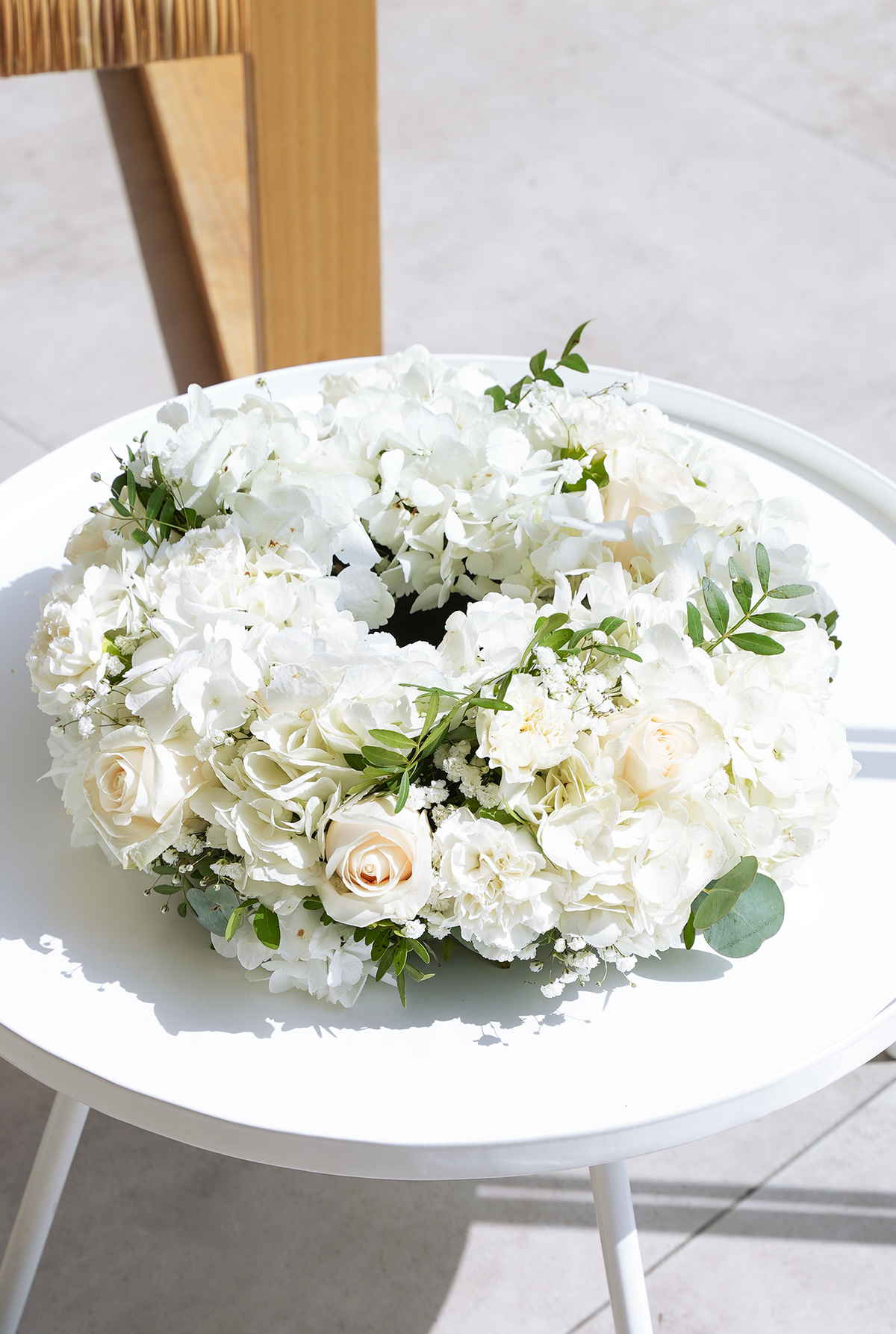 Perfect White Funeral Wreath
