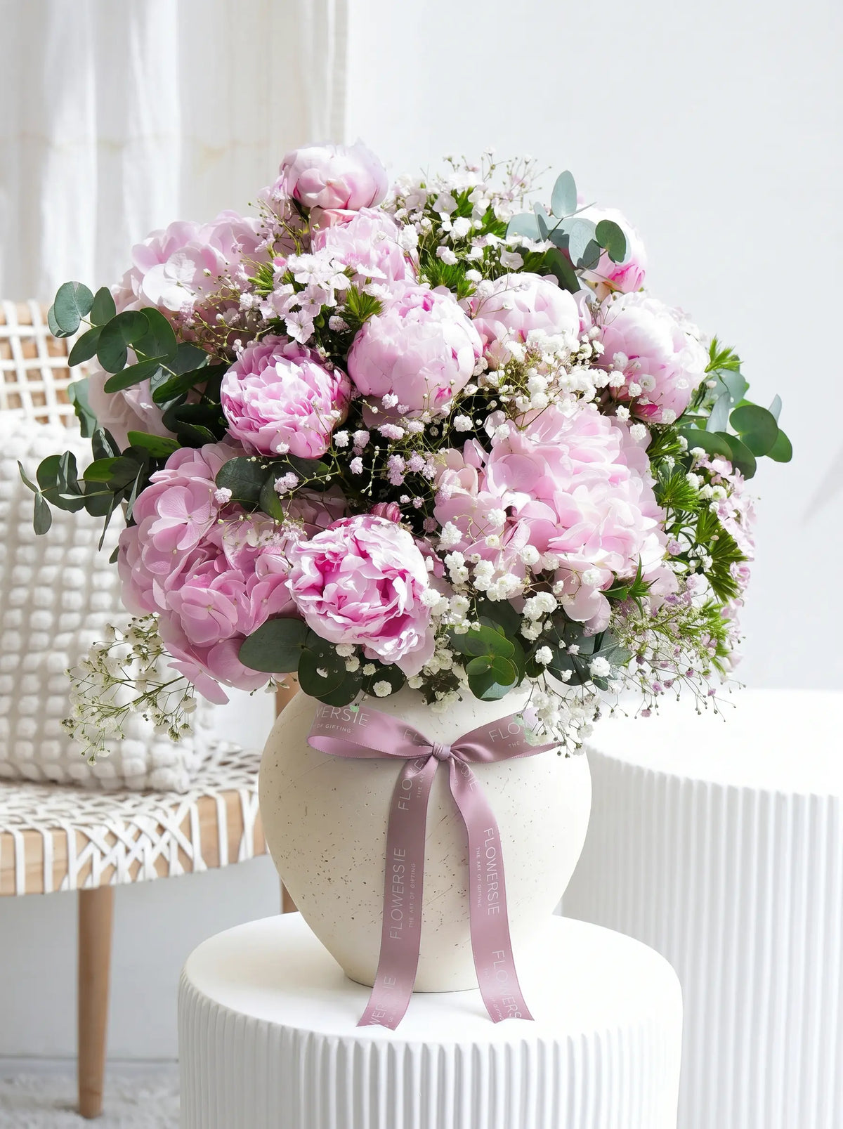 Wonderfully Pink Peony - Ceramic Vase