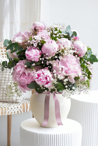 Wonderfully Pink Peony - Ceramic Vase