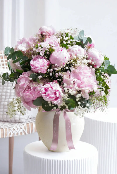 Wonderfully Pink Peony - Ceramic Vase