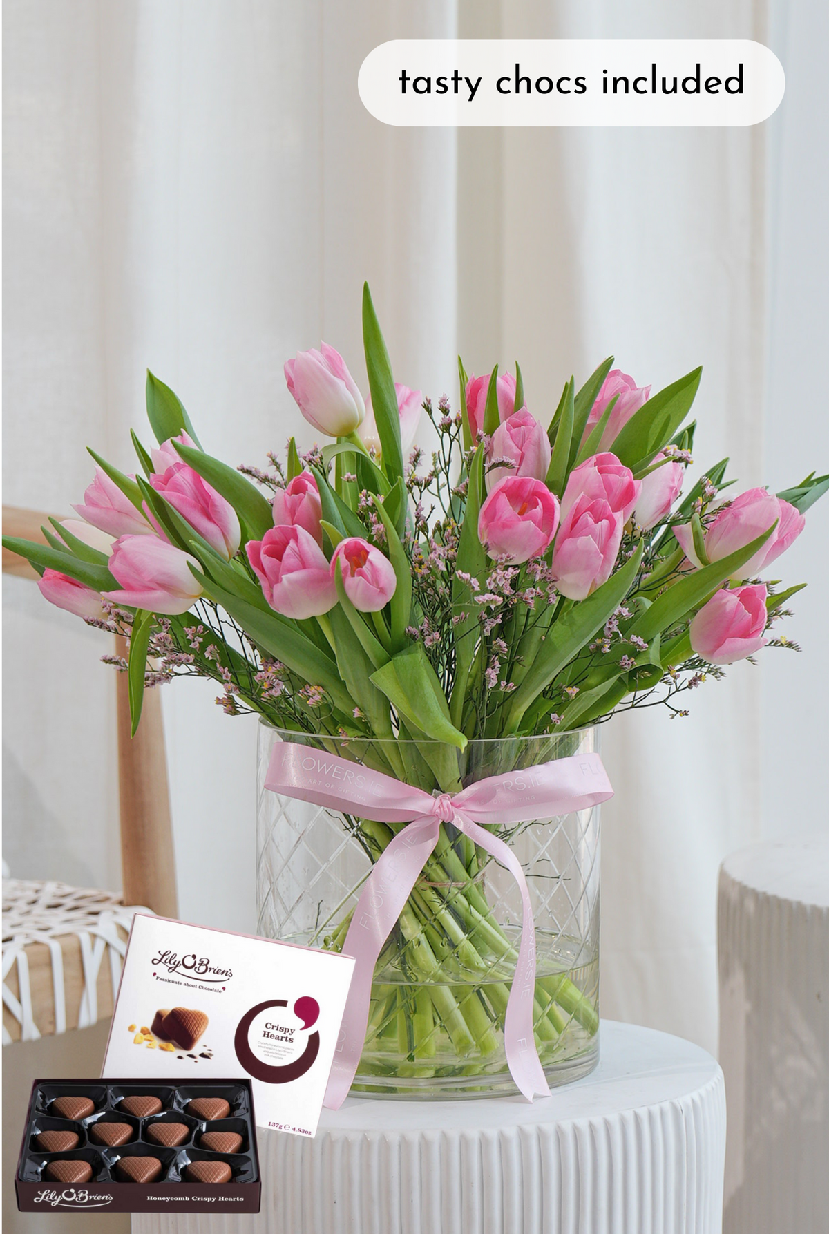 Luxury Pink Tulips - Vase