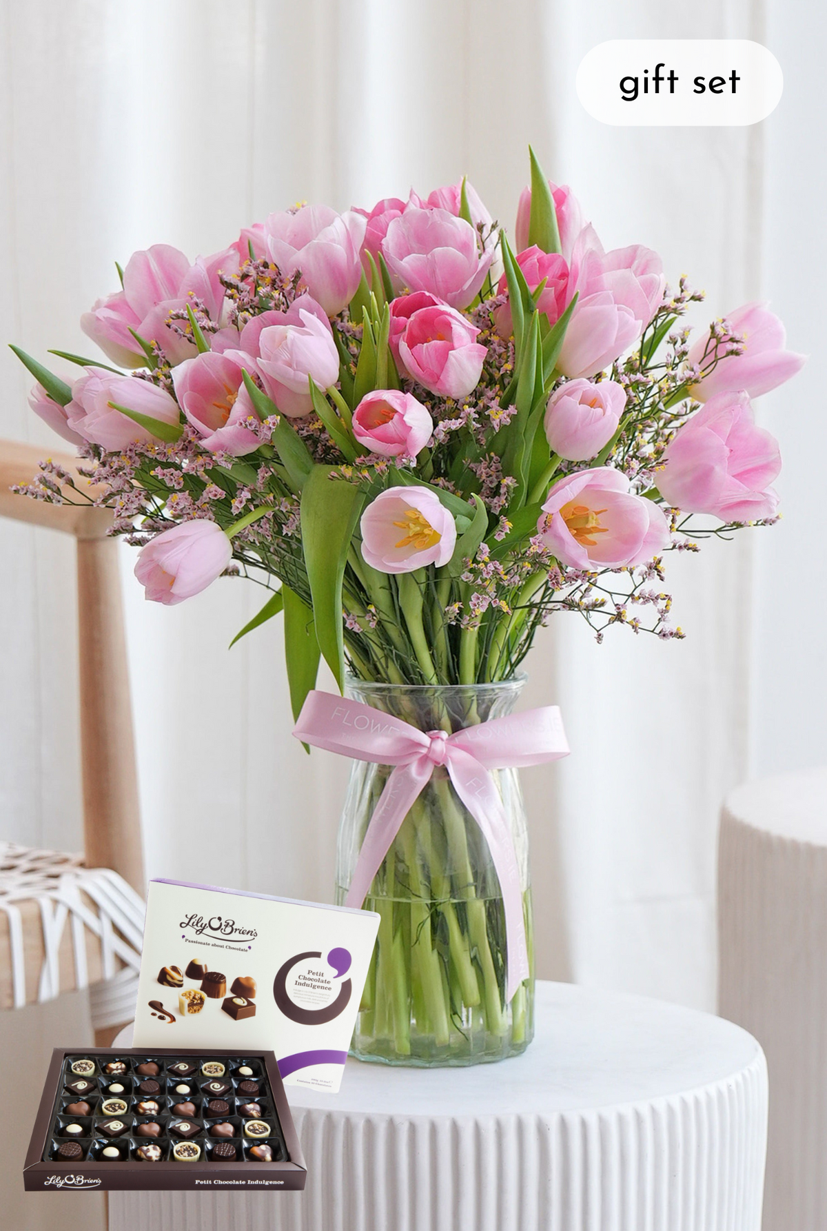 Women&#39;s Day Luxury Pink Tulips - Vase