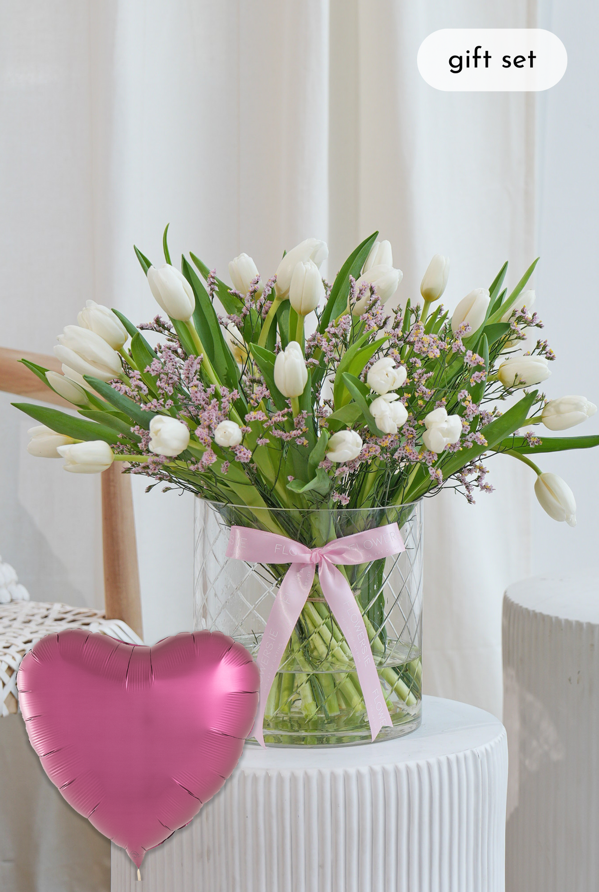 Luxury White Tulips - Vase