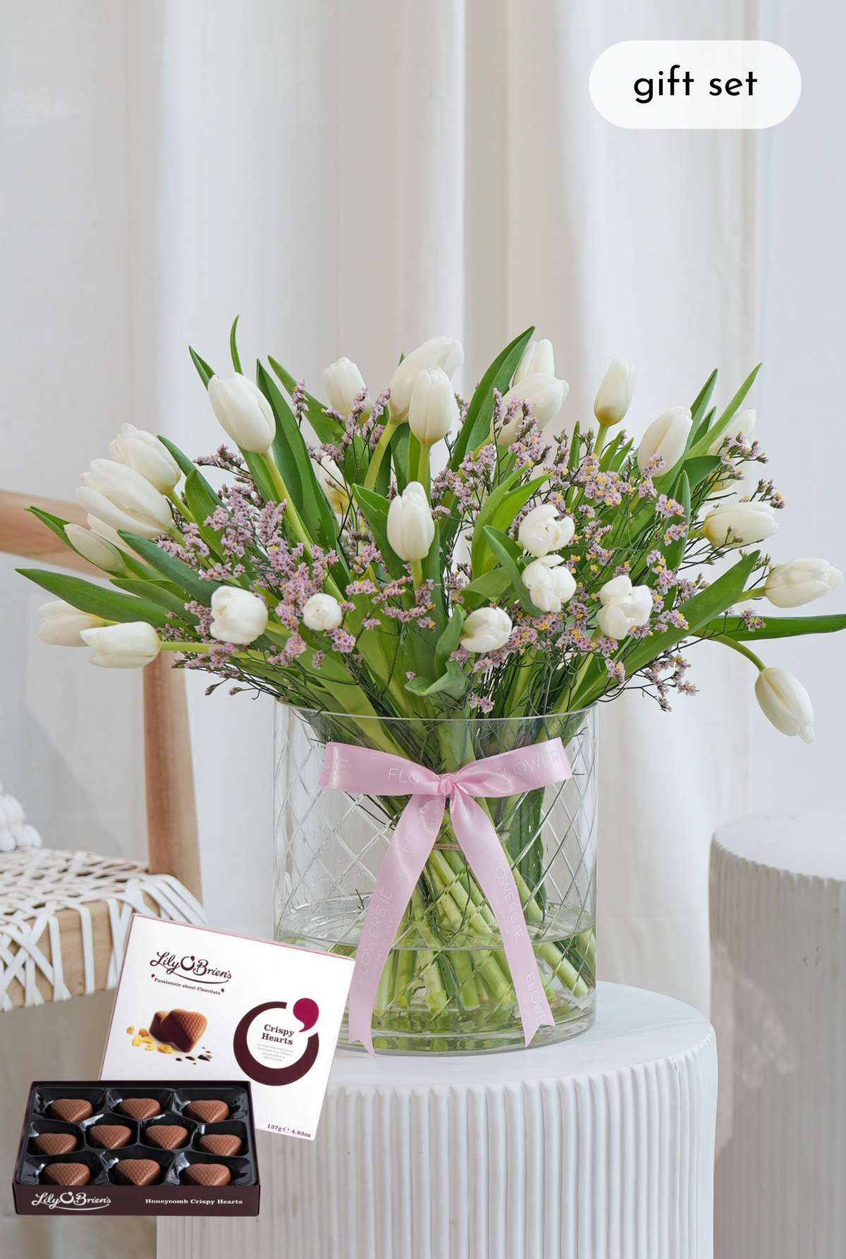 Luxury White Tulips - Vase