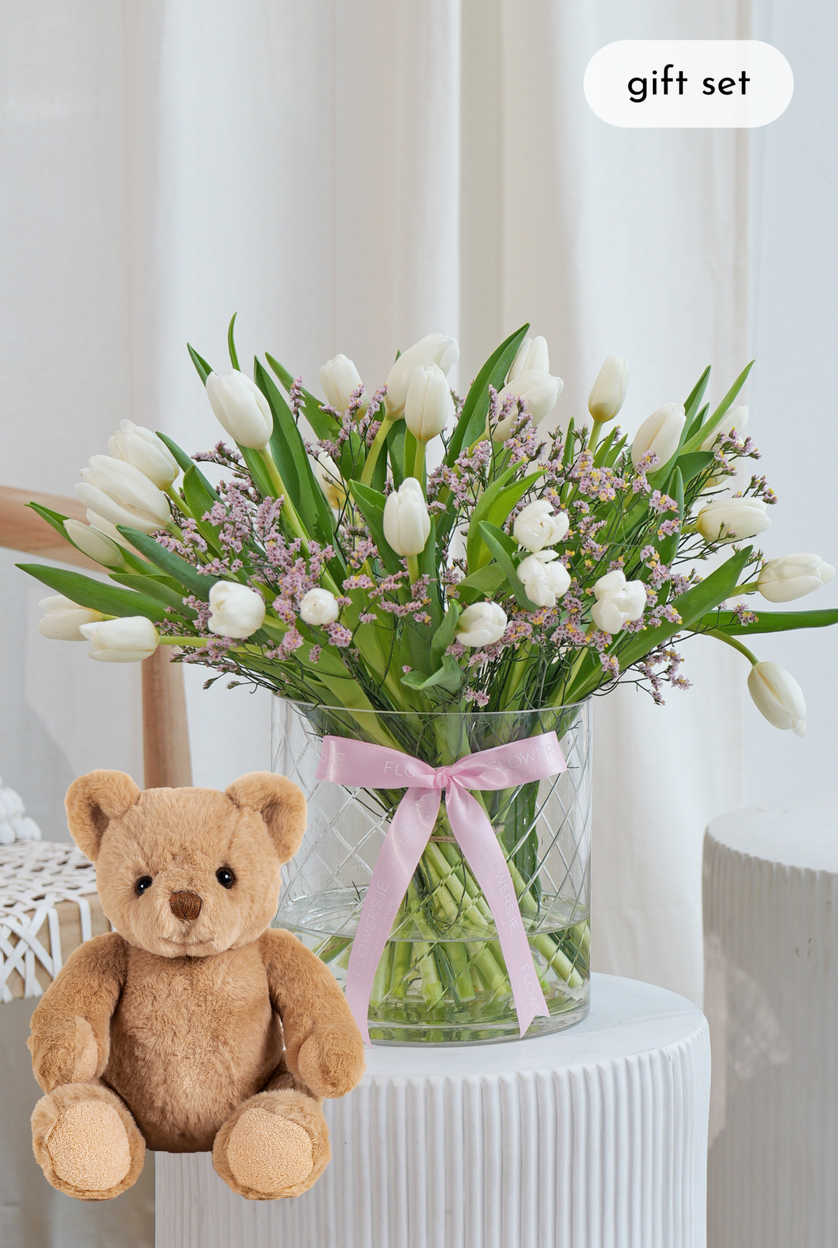 Luxury White Tulips - Vase