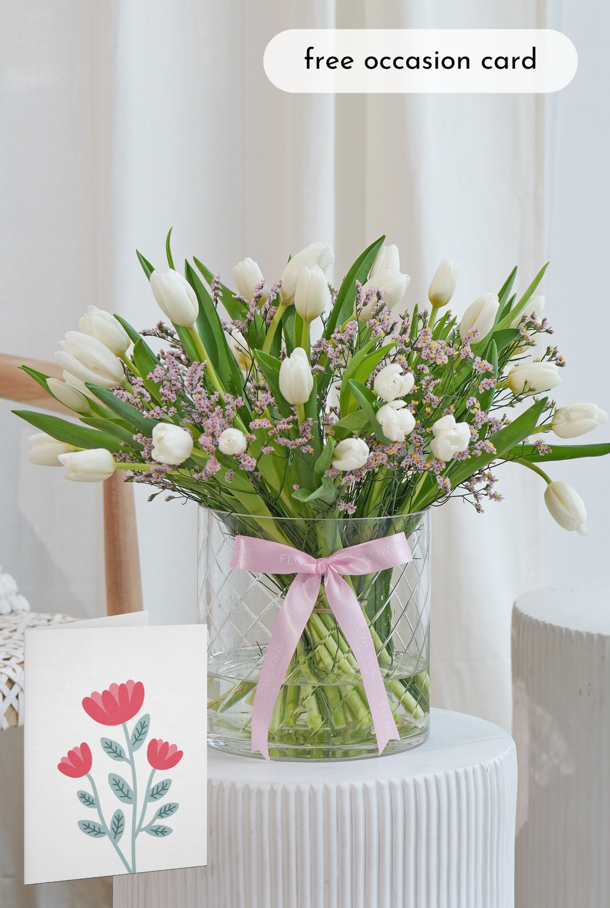 Mother&#39;s Day Luxury White Tulips - Vase