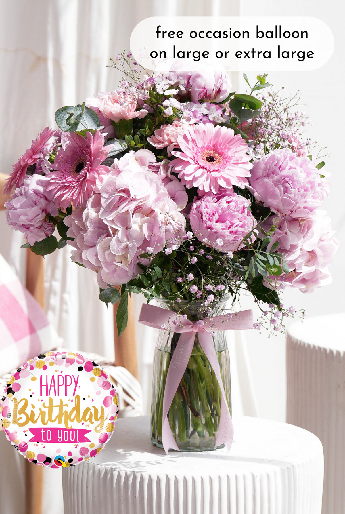 Birthday Peony Pretty Pink - Vase