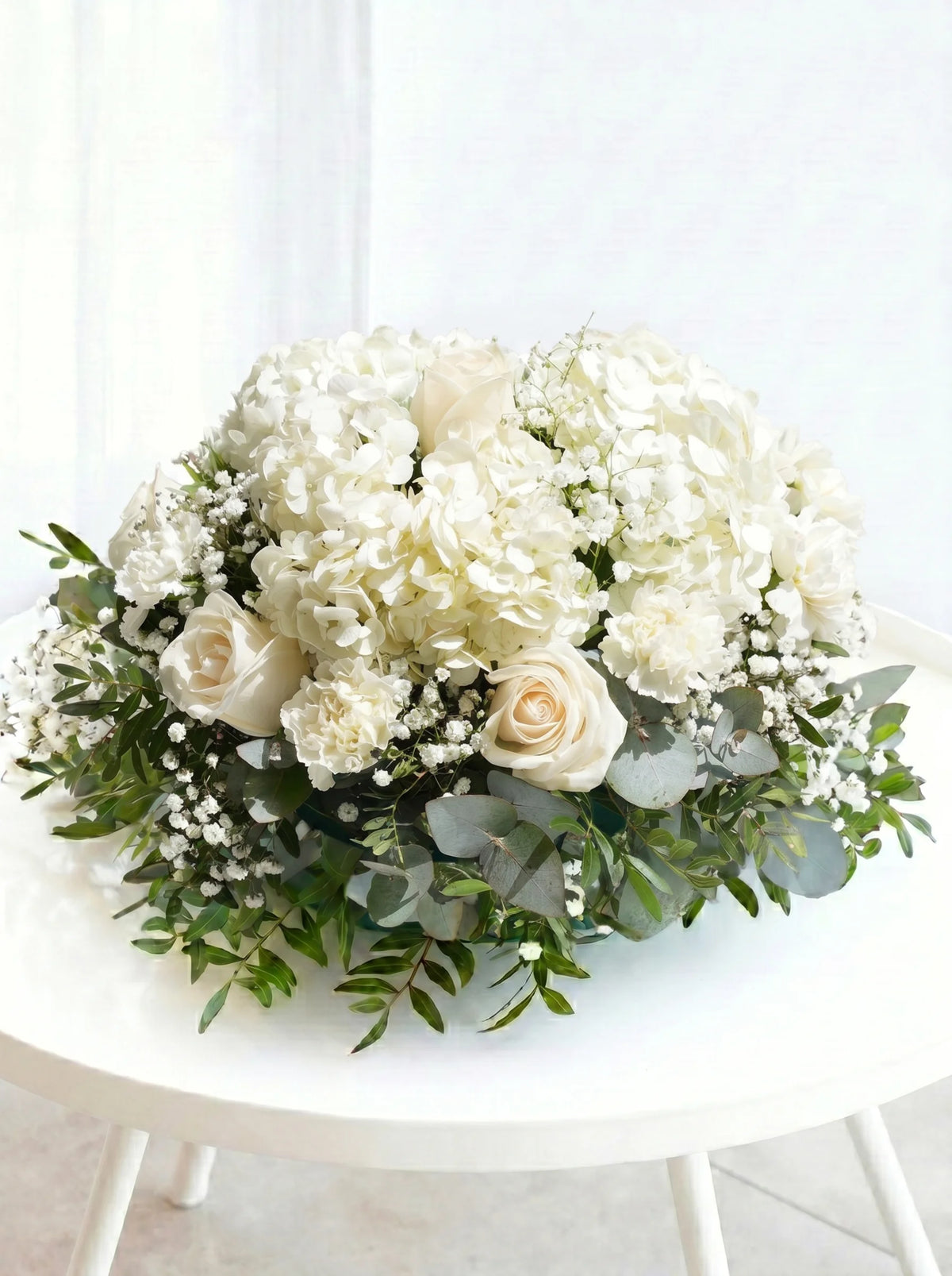 Perfect White Funeral Posy Pad