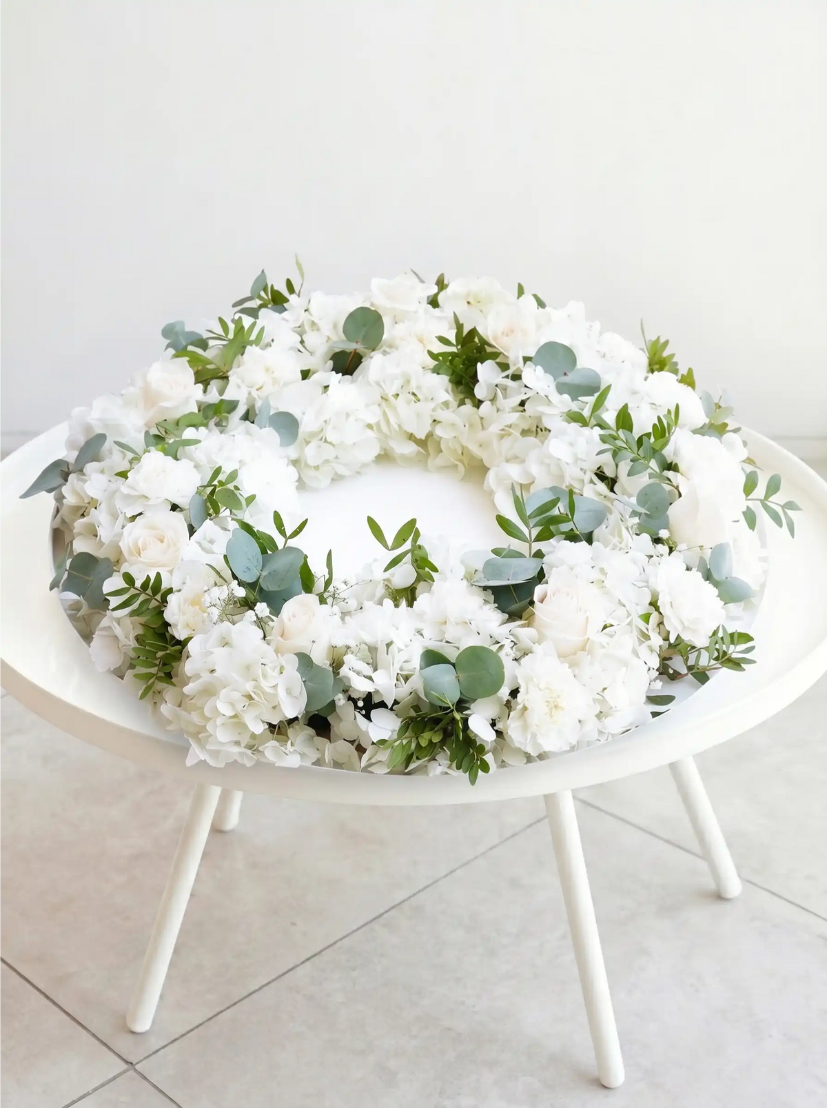 Perfect White Funeral Wreath