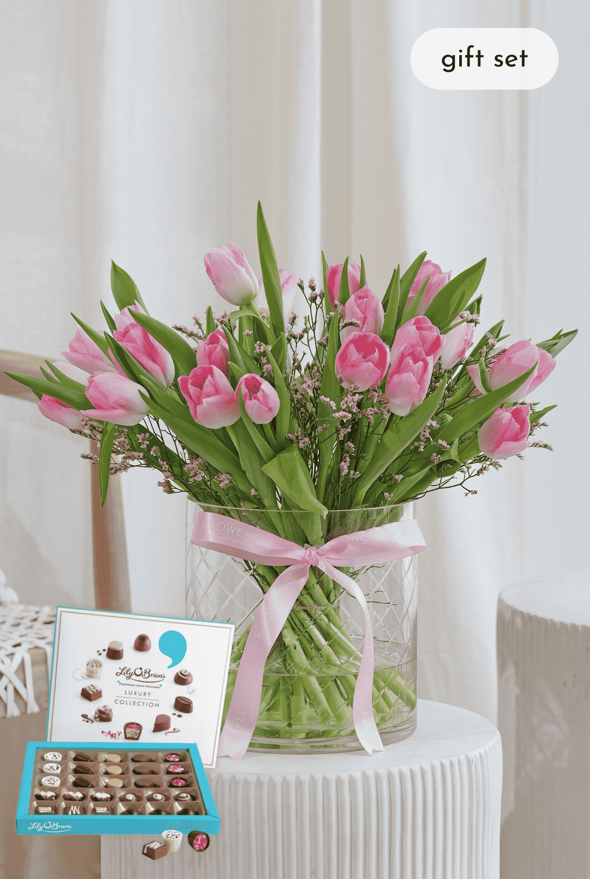 Women's Day Luxury Pink Tulips - Vase