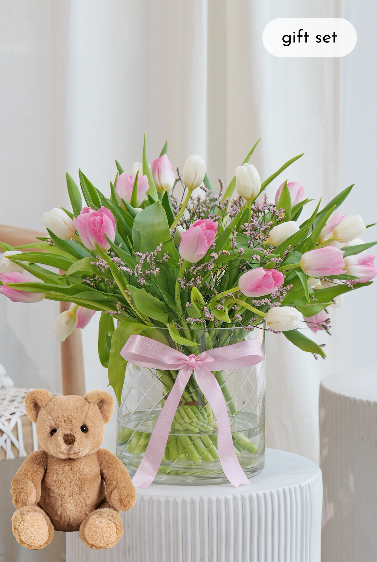 Women's Day Pink and White Tulips - Vase