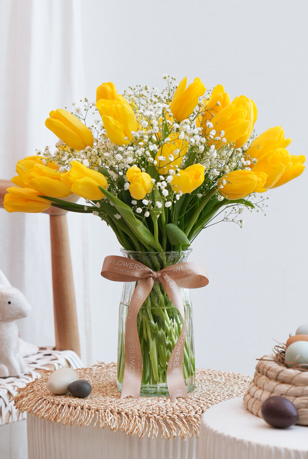 Easter Yellow Tulips - Vase