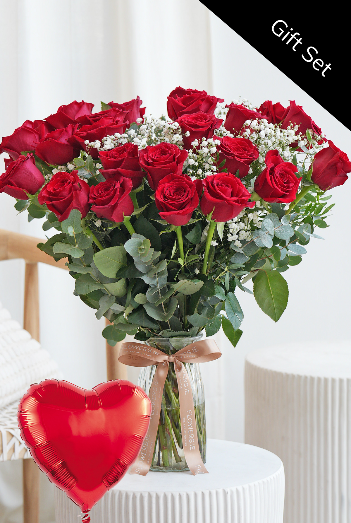 Valentine 24 Luxury Red Roses - Vase