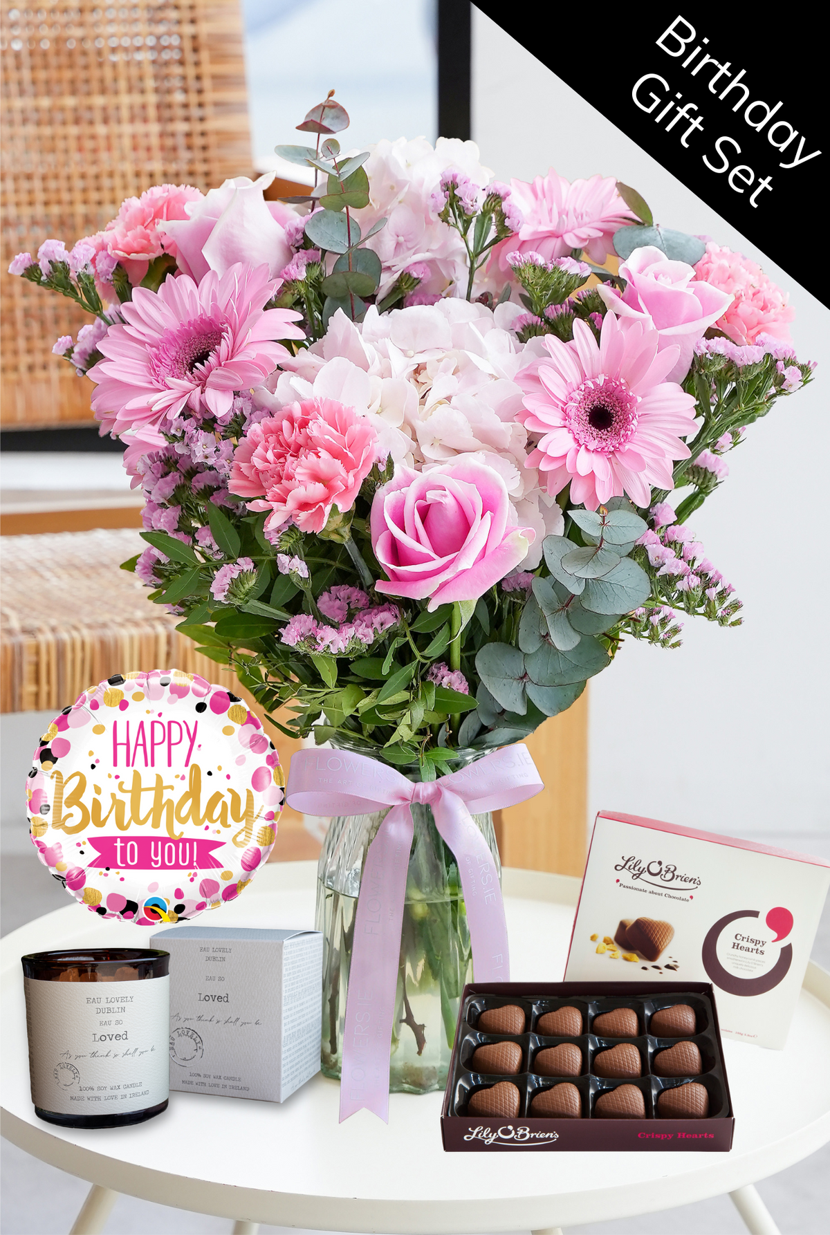 Birthday Pretty Pink - Vase Gift Set