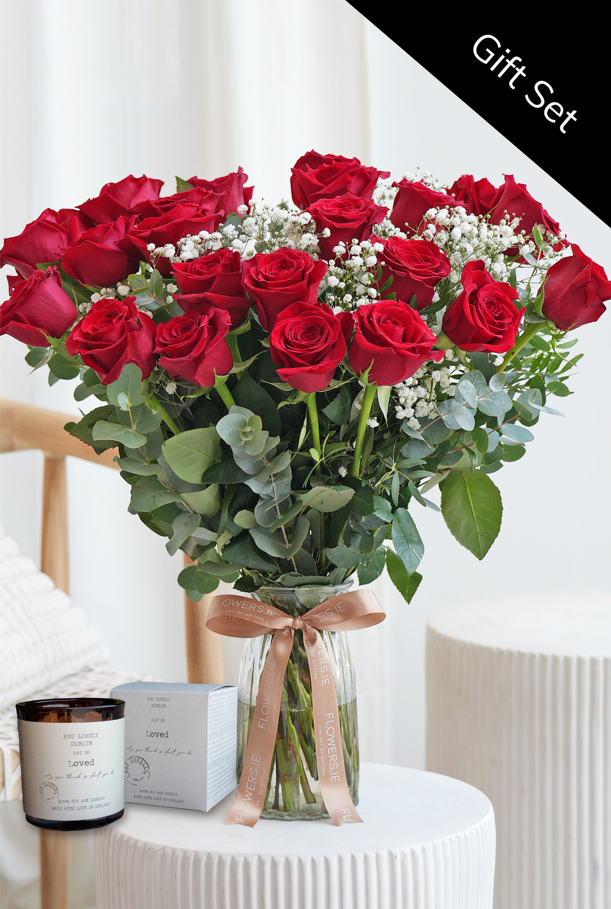 Valentine 24 Luxury Red Roses - Vase