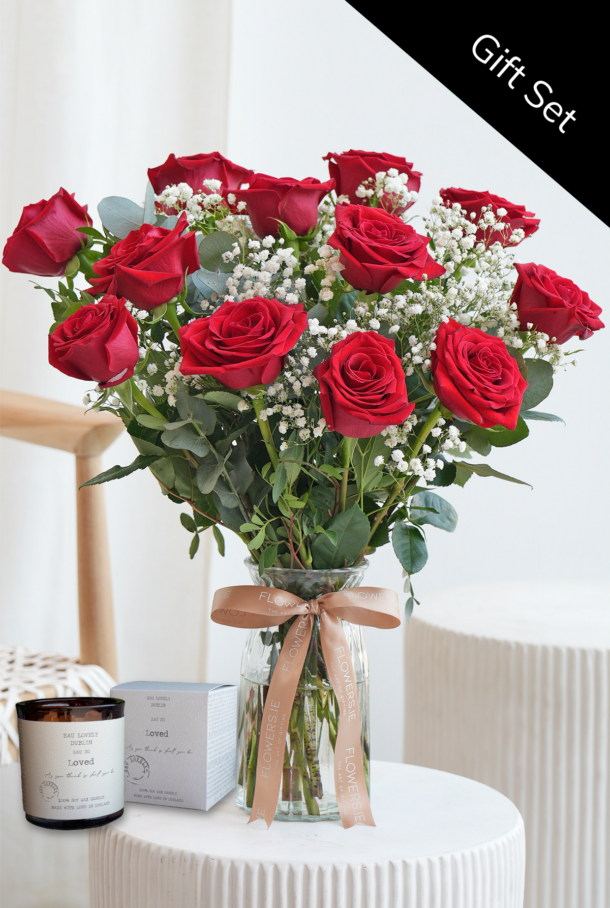 Valentine 12 Luxury Red Roses - Vase