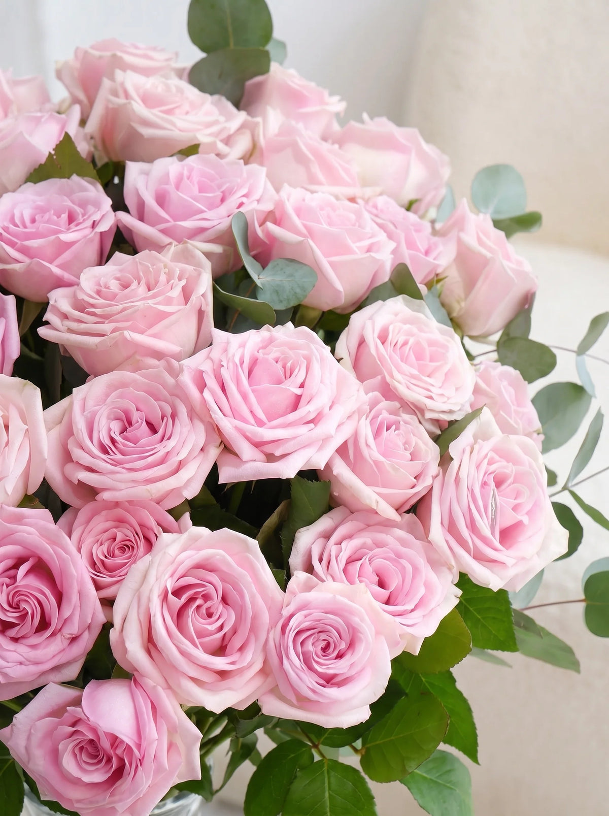 36 Long Stem Pink Roses - Vase