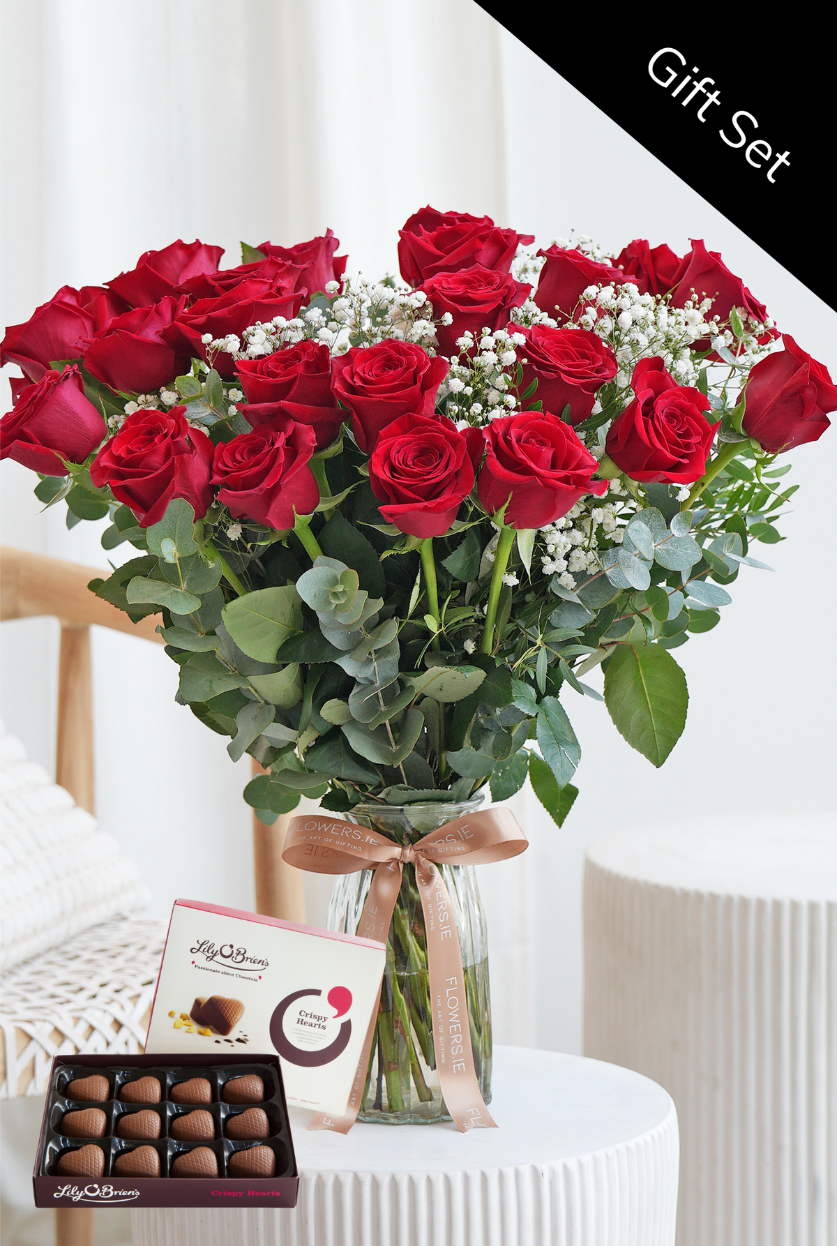 Valentine 24 Luxury Red Roses - Vase