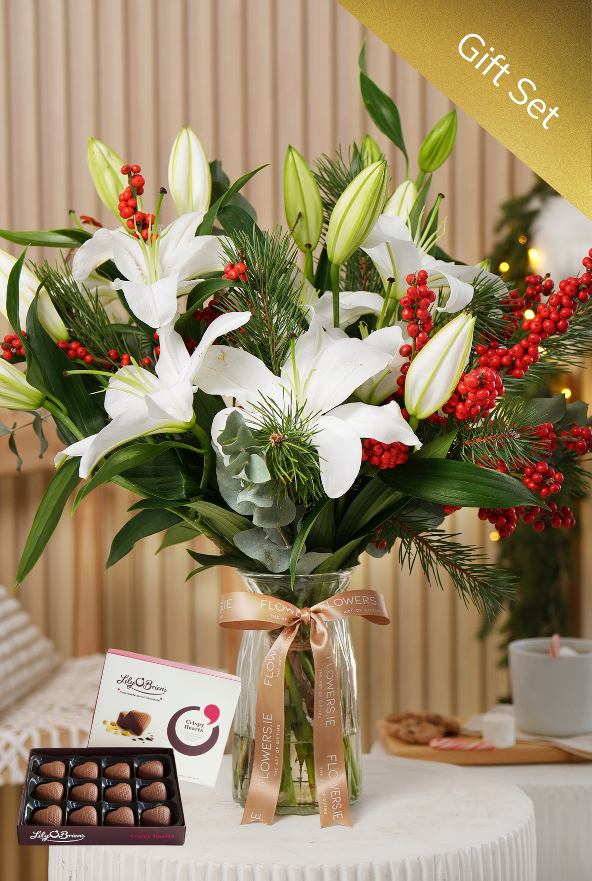 Christmas White Scented Lily - Vase