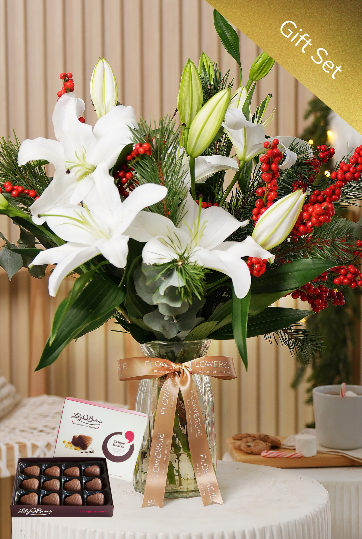 Christmas White Scented Lily - Vase