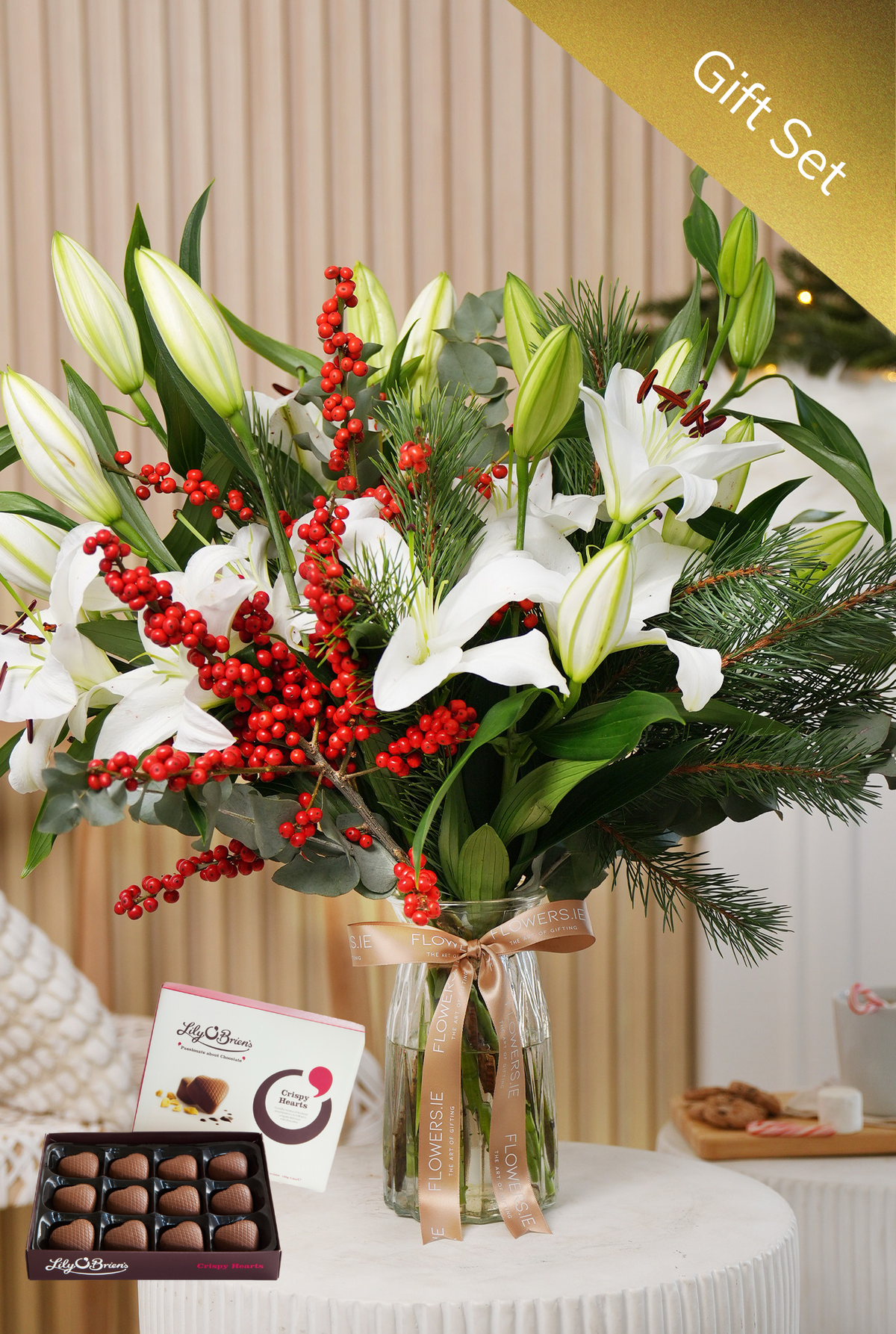 Christmas White Scented Lily - Vase