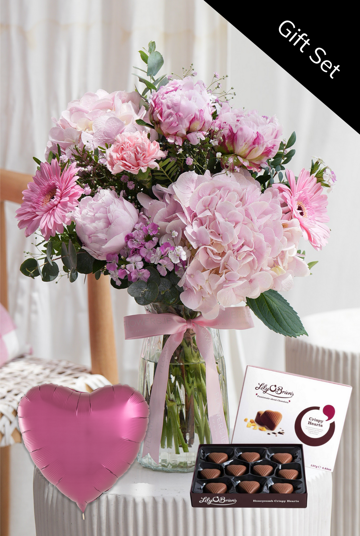 Peony Pretty Pink - Vase Gift Set
