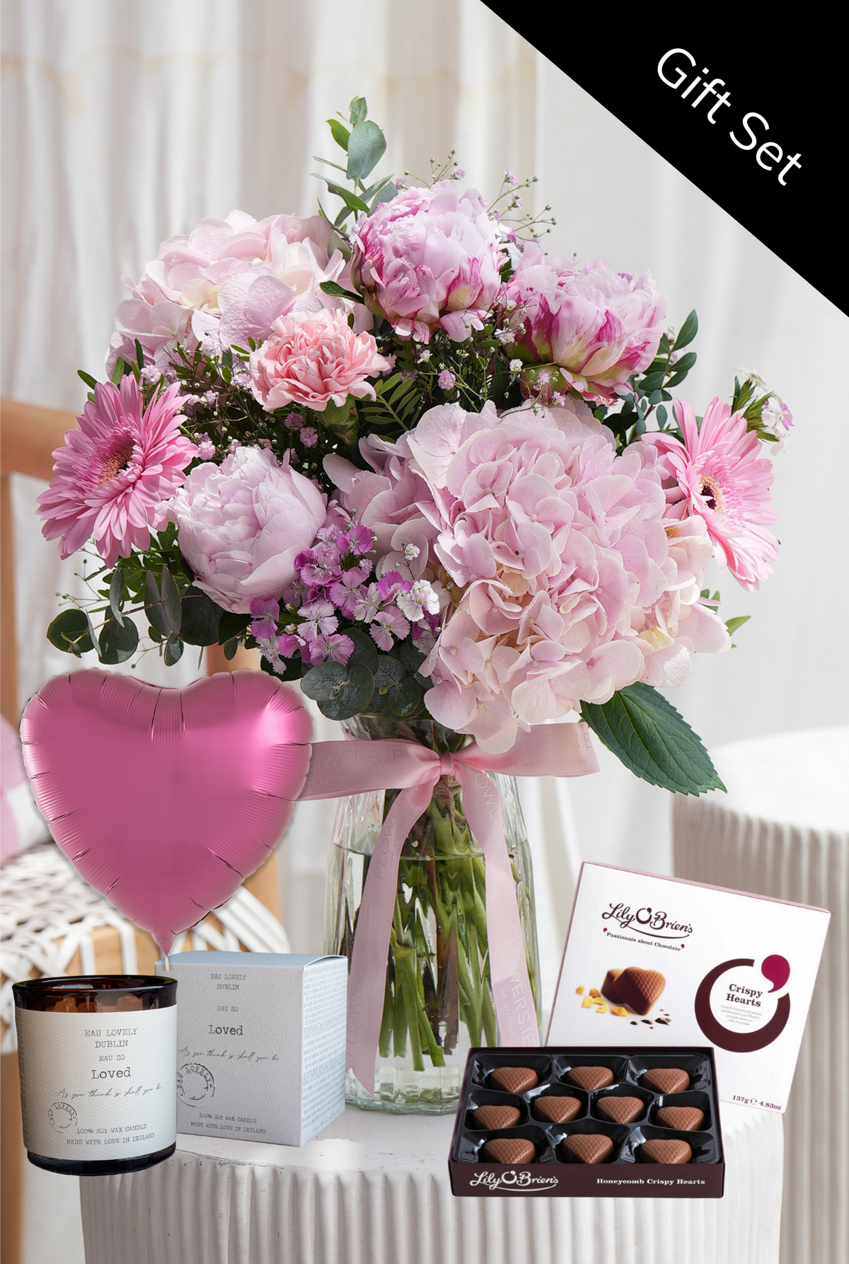 Peony Pretty Pink - Vase Gift Set