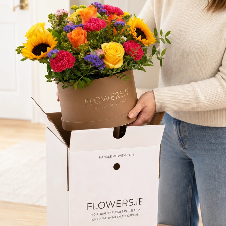 Carefuly unbox the arrangement