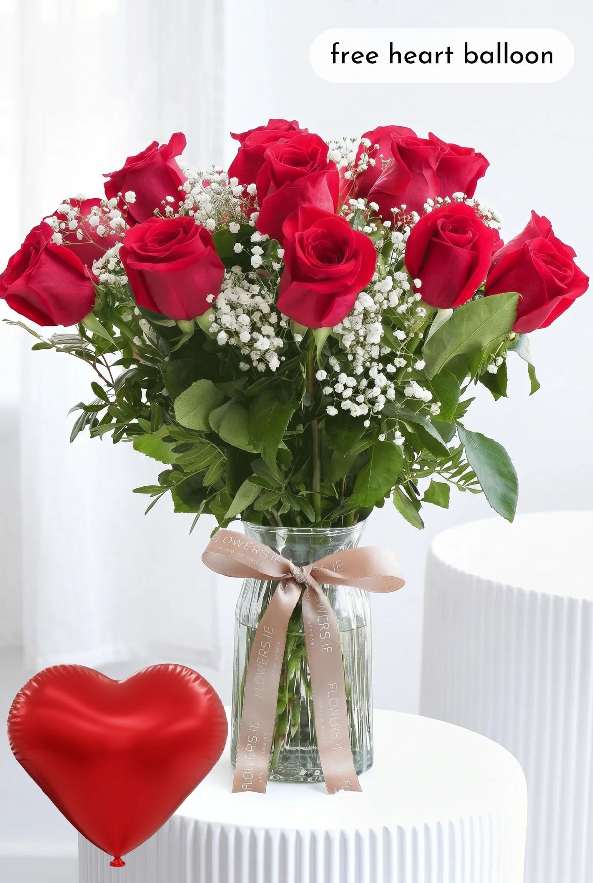 Long Stem Red Roses in a Vase