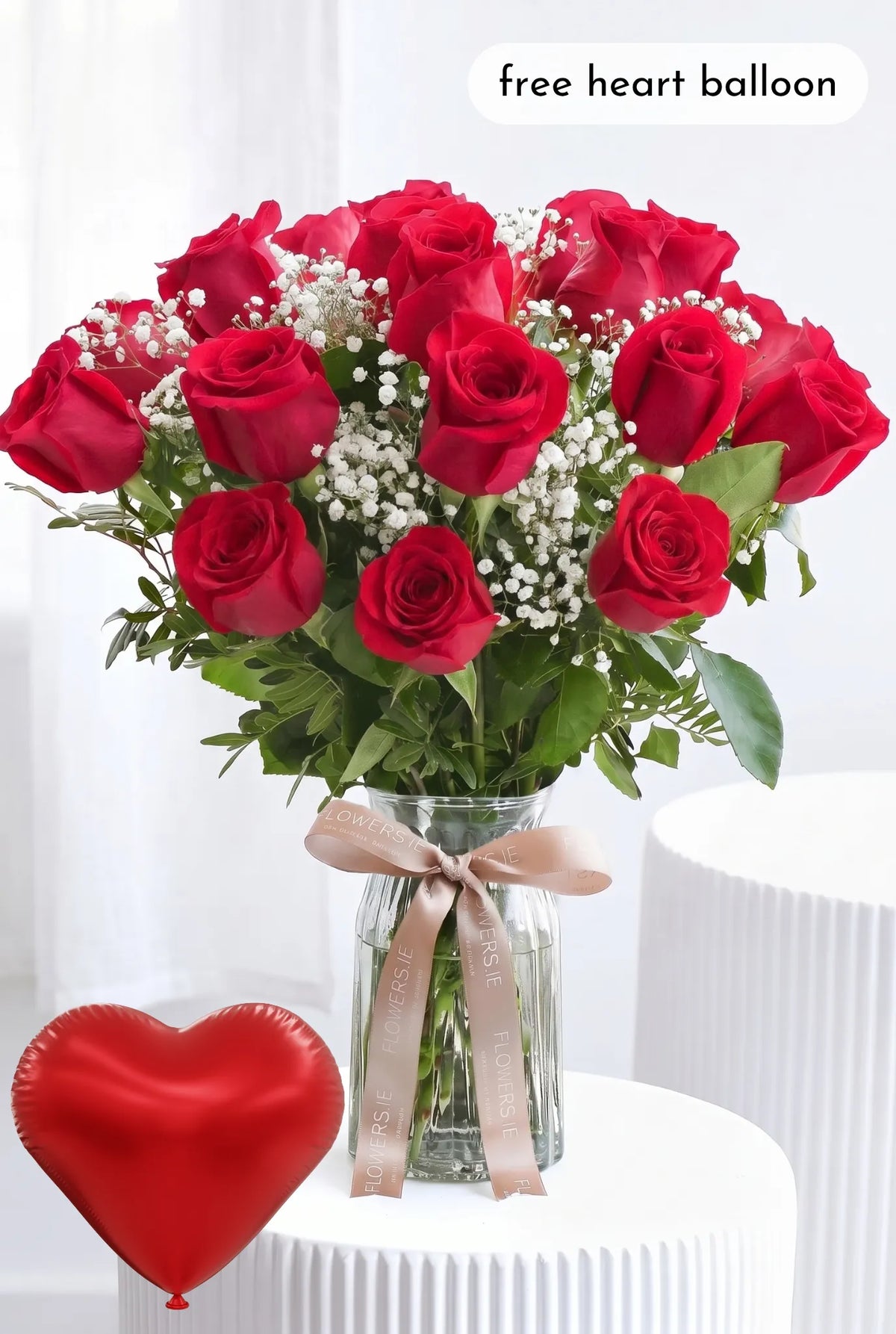 Long Stem Red Roses in a Vase