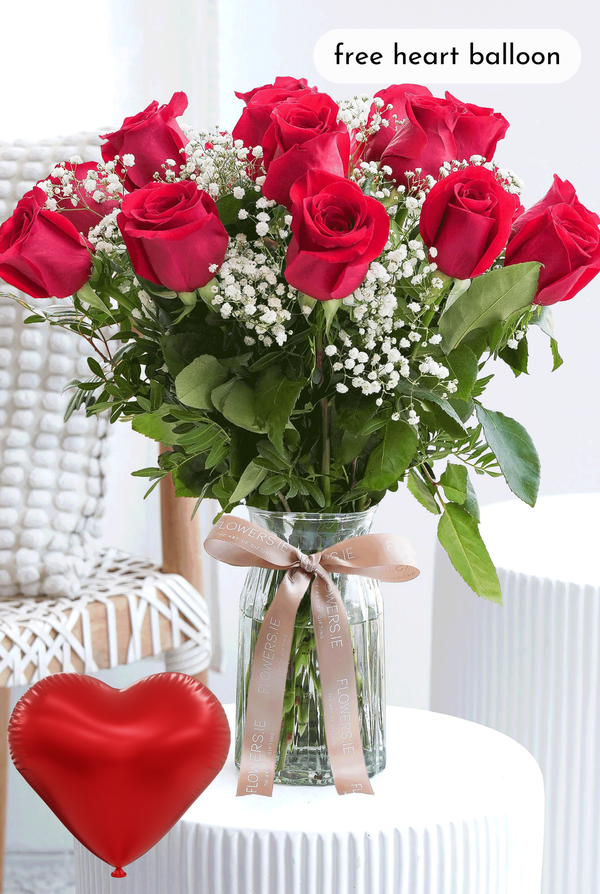 Long Stem Red Roses in a Vase