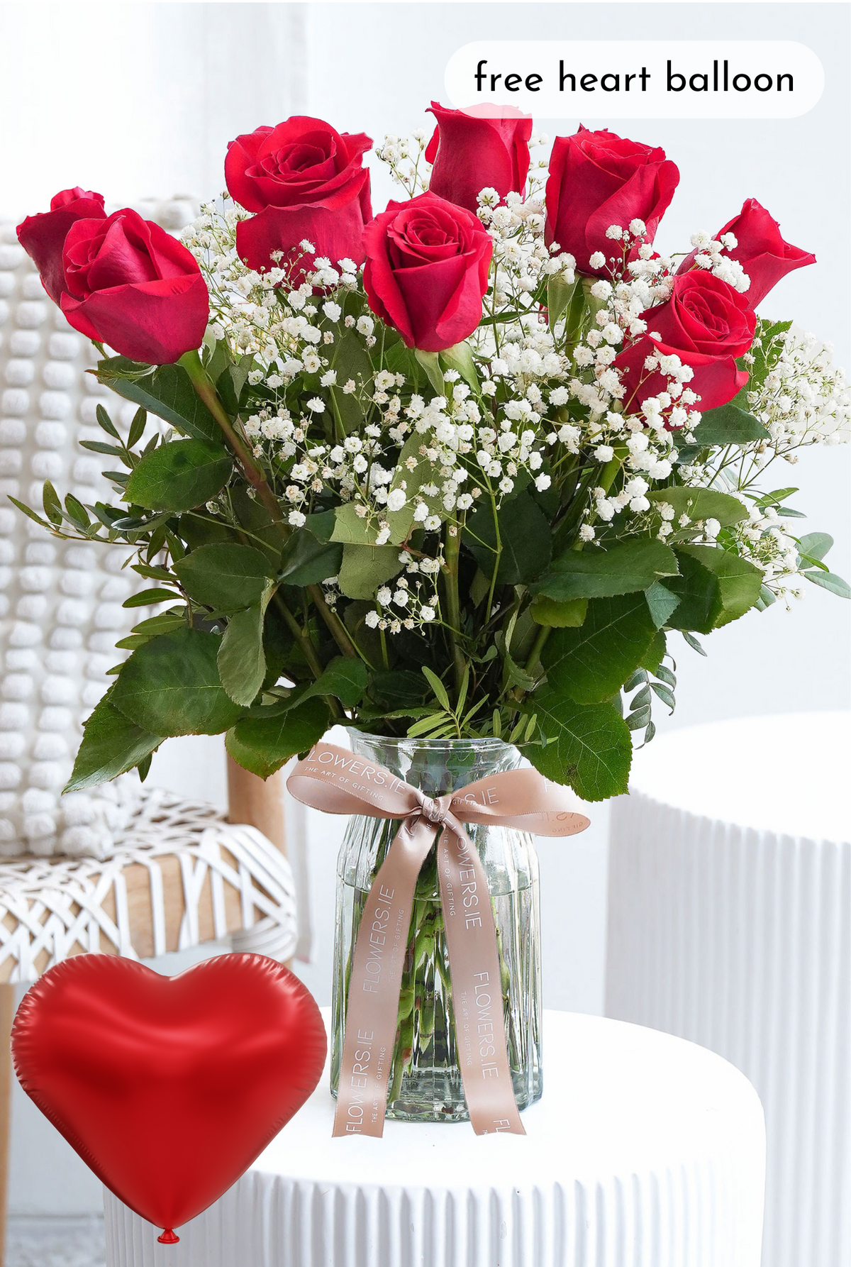 Long Stem Red Roses in a Vase