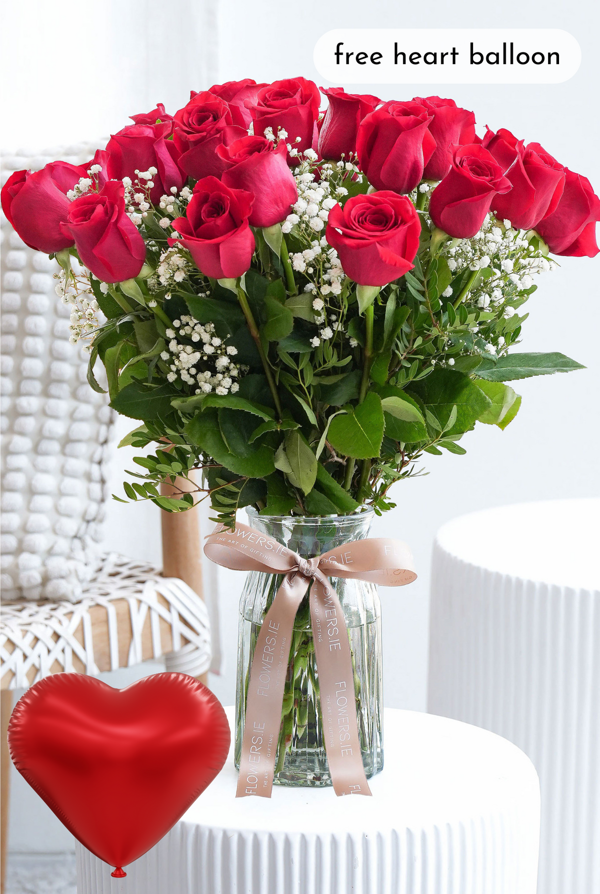 Long Stem Red Roses in a Vase